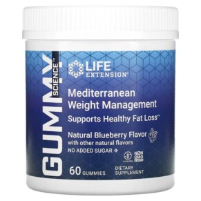Life Extension Gummy Science Mediterranean Weight Management Natural Blueberry 60 Gummies 737870250609
