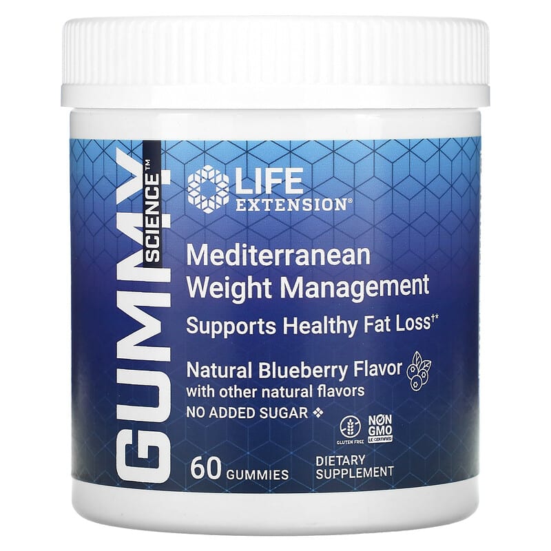 Life Extension Gummy Science Mediterranean Weight Management Natural Blueberry 60 Gummies 1 Life Extension Gummy Science Mediterranean Weight Management Natural Blueberry 60 Gummies 737870250609