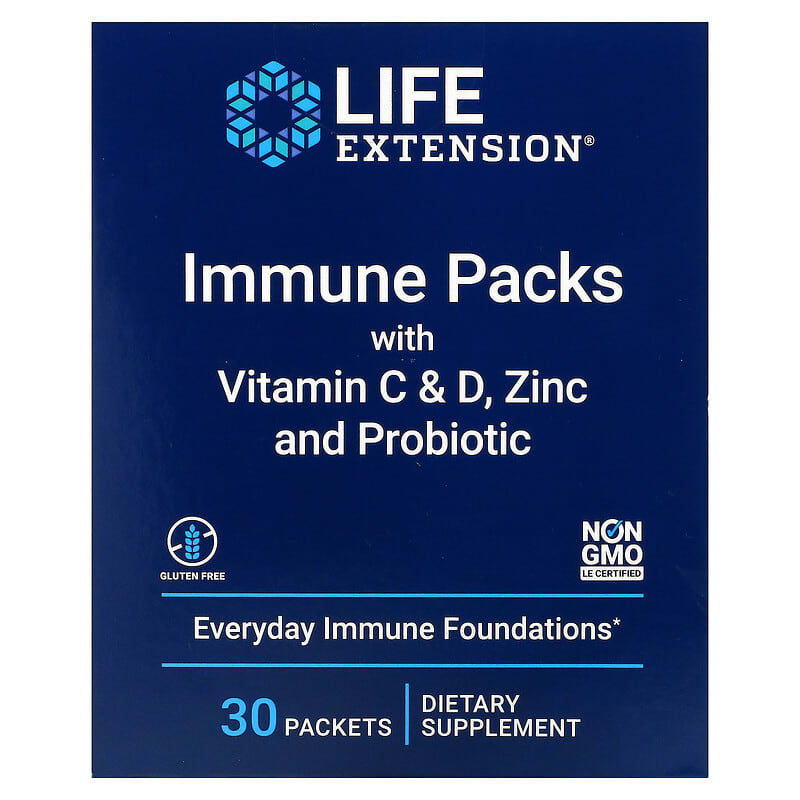 Life Extension Immune Packs With Vitamin C & D Zinc And Probiotic 30 Packets 1 Life Extension Immune Packs With Vitamin C & D Zinc And Probiotic 30 Packets 737870242536