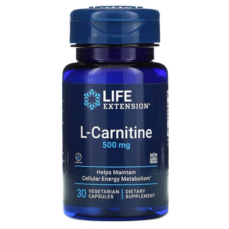 Life Extension L-Carnitine 500 mg 30 Vegetarian Capsules 1 Life Extension L-Carnitine 500 mg 30 Vegetarian Capsules 737870153238