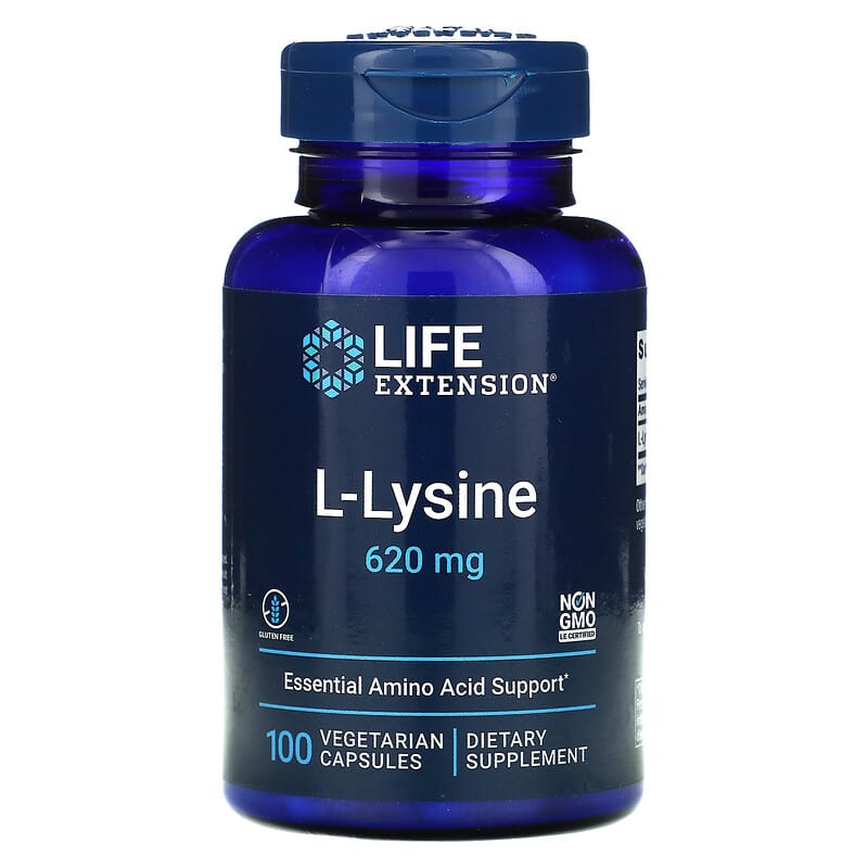 Life Extension L-Lysine 620 mg 100 Vegetarian Capsules 1 Life Extension L-Lysine 620 mg 100 Vegetarian Capsules 737870167815
