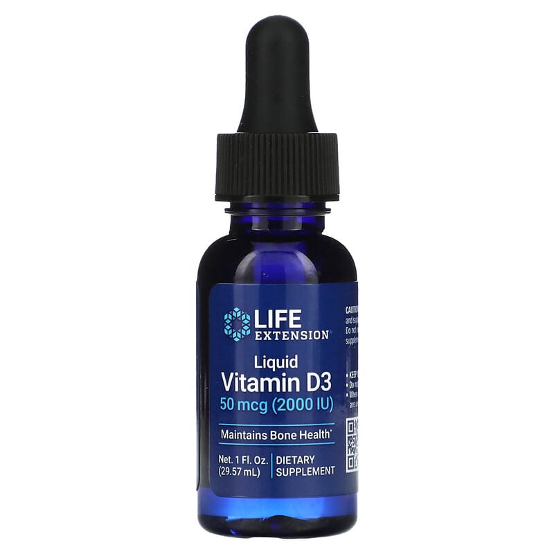 Life Extension Liquid Vitamin D3 50 mcg (2,000 IU) 1 oz (29.57 ml) 1 Life Extension Liquid Vitamin D3 50 mcg (2.000 IU) 1 fl oz (29.57 ml) 737870224419