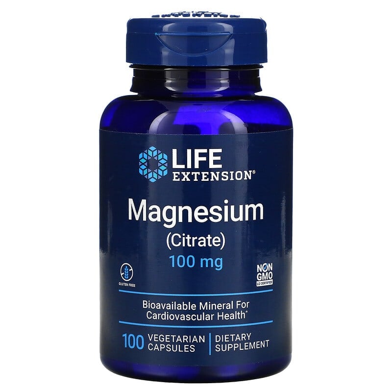 Life Extension Magnesium (Citrate) 100 mg 100 viên 1 Life Extension Magnesium (Citrate) 100 mg 100 Vegetarian Capsules 737870168218