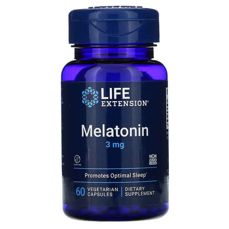 Life Extension Melatonin 3 mg 60 viên 1 Life Extension Melatonin 3 mg 60 Vegetarian Capsules 737870330066