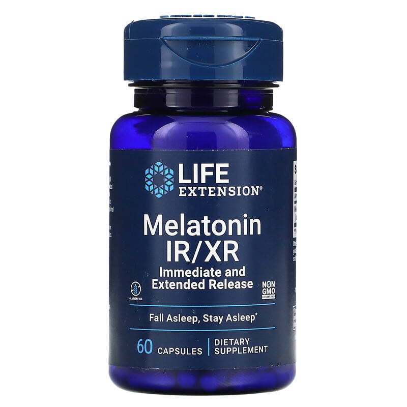 Life Extension Melatonin IR/XR 60 viên 1 Life Extension Melatonin IR/XR 60 Capsules 737870220169