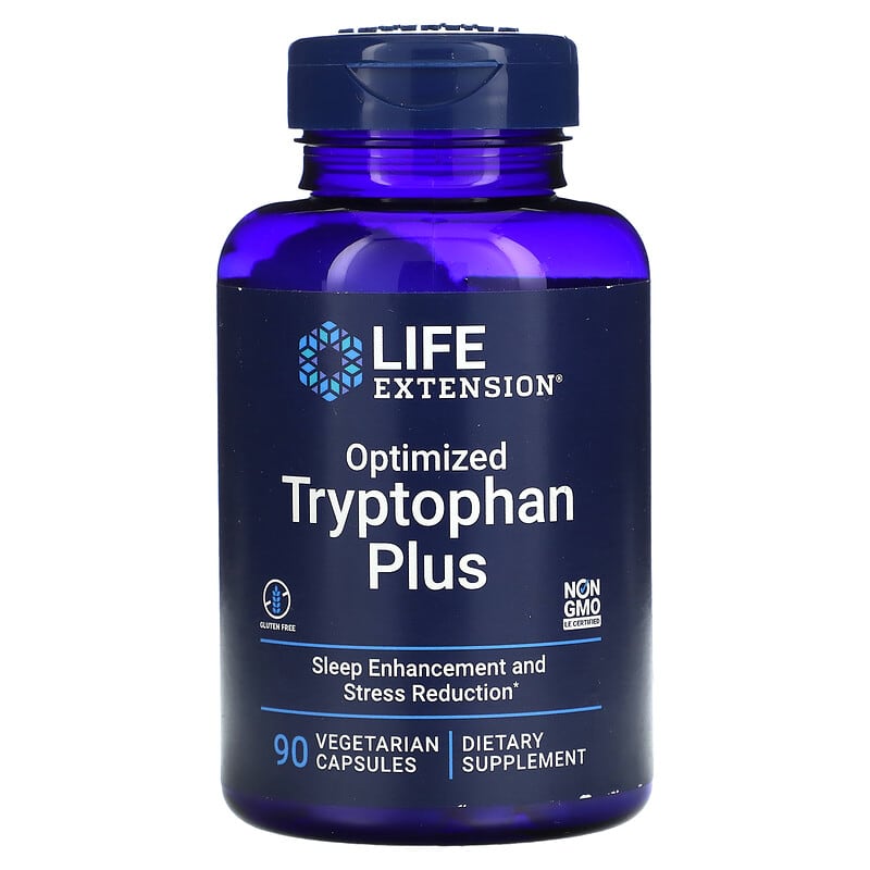 Life Extension Optimized Tryptophan Plus 90 Vegetarian Capsules 1 Life Extension Optimized Tryptophan Plus 90 Vegetarian Capsules 737870172192