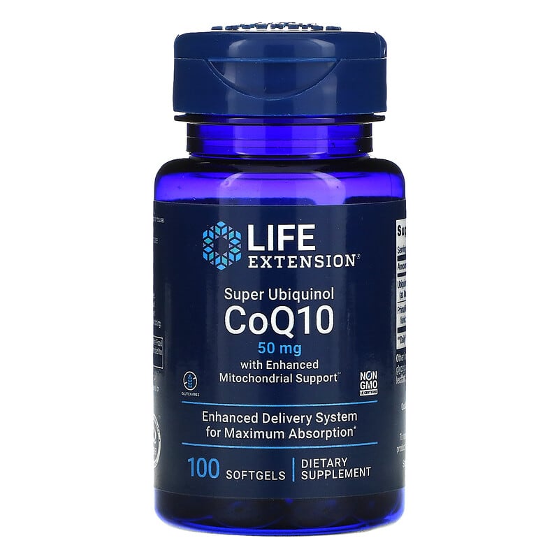 Life Extension Super Ubiquinol CoQ10 with Enhanced Mitochondrial Support 50 mg 100 Softgels 1 Life Extension Super Ubiquinol CoQ10 with Enhanced Mitochondrial Support 50 mg 100 Softgels 737870142515