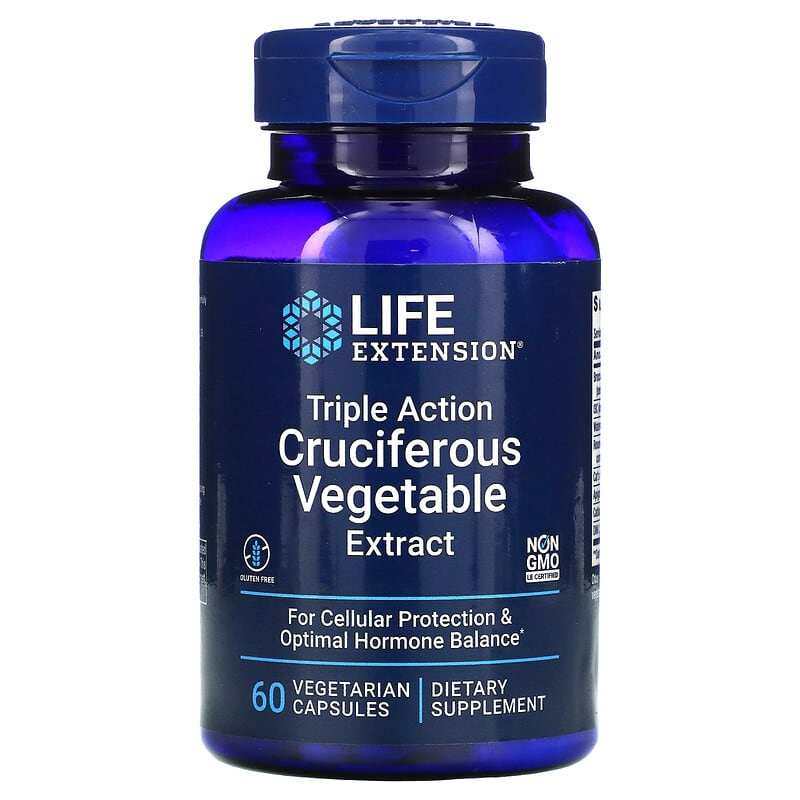 Life Extension Triple Action Cruciferous Vegetable Extract 60 Vegetarian Capsules 1 Life Extension Triple Action Cruciferous Vegetable Extract 60 Vegetarian Capsules 737870146865