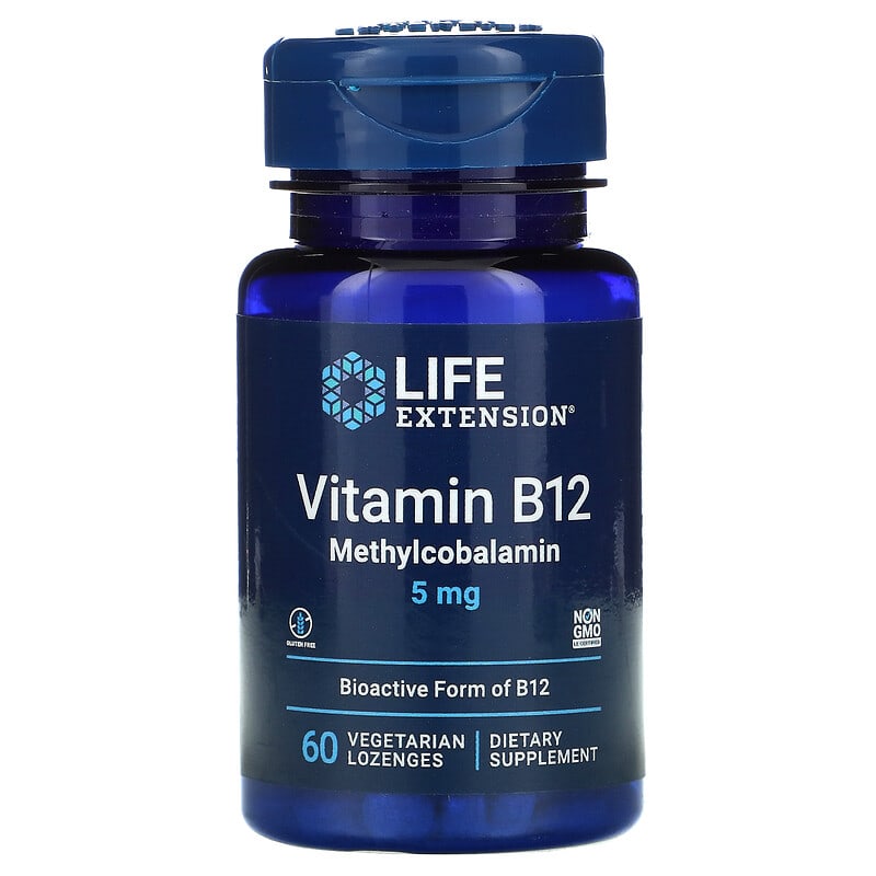 Life Extension Vitamin B12 Methylcobalamin 5 mg 60 Vegetarian Lozenges 1 Life Extension Vitamin B12 Methylcobalamin 5 mg 60 Vegetarian Lozenges 737870153764