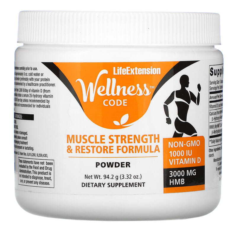 Life Extension Wellness Code Muscle Strength & Restore Formula Powder 3.32 oz (94.2 g) 1 Life Extension Wellness Code Muscle Strength & Restore Formula Powder 3.32 oz (94.2 g) 737870222194