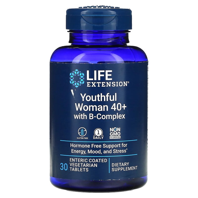 Life Extension Youthful Woman 40+ with B-Complex 30 Enteric Coated Vegetarian Tablets 1 Life Extension Youthful Woman 40+ with B-Complex 30 Enteric Coated Vegetarian Tablets 737870250739