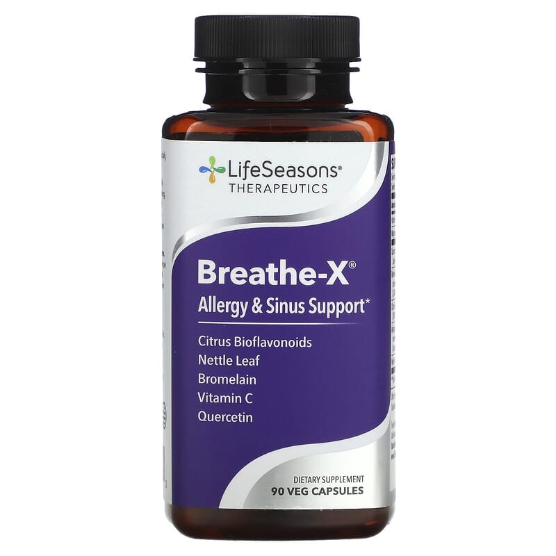 LifeSeasons Breathe-X Allergy & Sinus Support 90 Veg Capsules 1 LifeSeasons Breathe-X Allergy & Sinus Support 90 Veg Capsules 853760002070