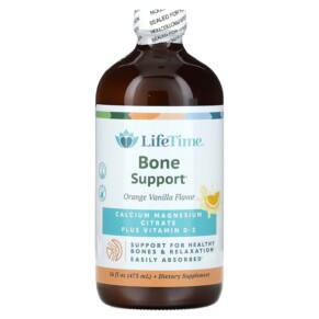 LifeTime Vitamins Bone Support Calcium Magnesium Citrate Plus Vitamin D-3 Orange Vanilla 16 fl oz (473 ml) 053232400056