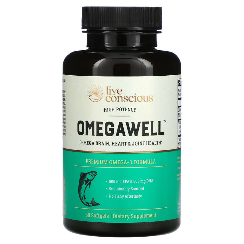 Live Conscious OmegaWell High Potency 60 Softgels 1 Live Conscious OmegaWell High Potency 60 Softgels 850008273100