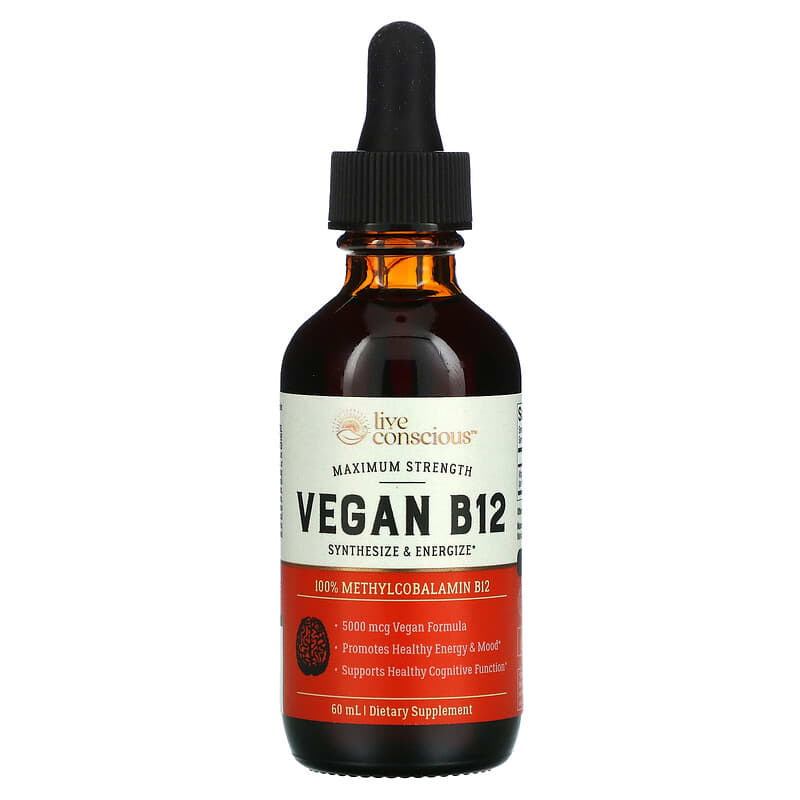 Live Conscious Vegan B12 Maximum Strength 60 mL 1 Live Conscious Vegan B12 Maximum Strength 60 mL 850008273155