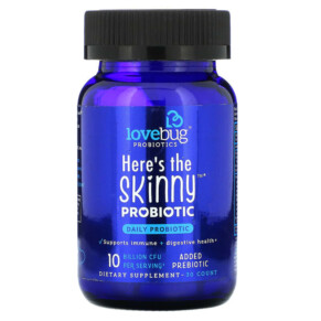 LoveBug Probiotics Here's The Skinny Probiotic 10 Billion CFU 30 Count 864377000175