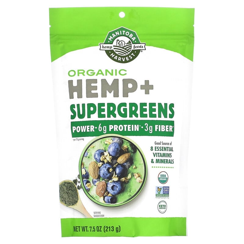 Manitoba Harvest Organic Hemp+ Supergreens 7.5 oz (213 g) 1 Manitoba Harvest Organic Hemp+ Supergreens 7.5 oz (213 g) 697658410871