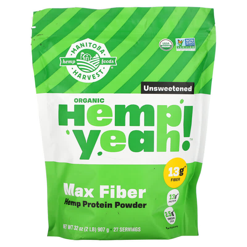 Manitoba Harvest Organic Hemp Yeah! Max Fiber Hemp Protein Powder Unsweetened 32 oz (907 g) 1 Manitoba Harvest Organic Hemp Yeah! Max Fiber Hemp Protein Powder Unsweetened 32 oz (907 g) 697658691058
