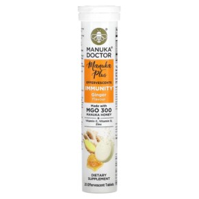 Manuka Doctor Manuka Plus Effervescents Immunity Ginger 20 Effervescent Tablets 810057720796