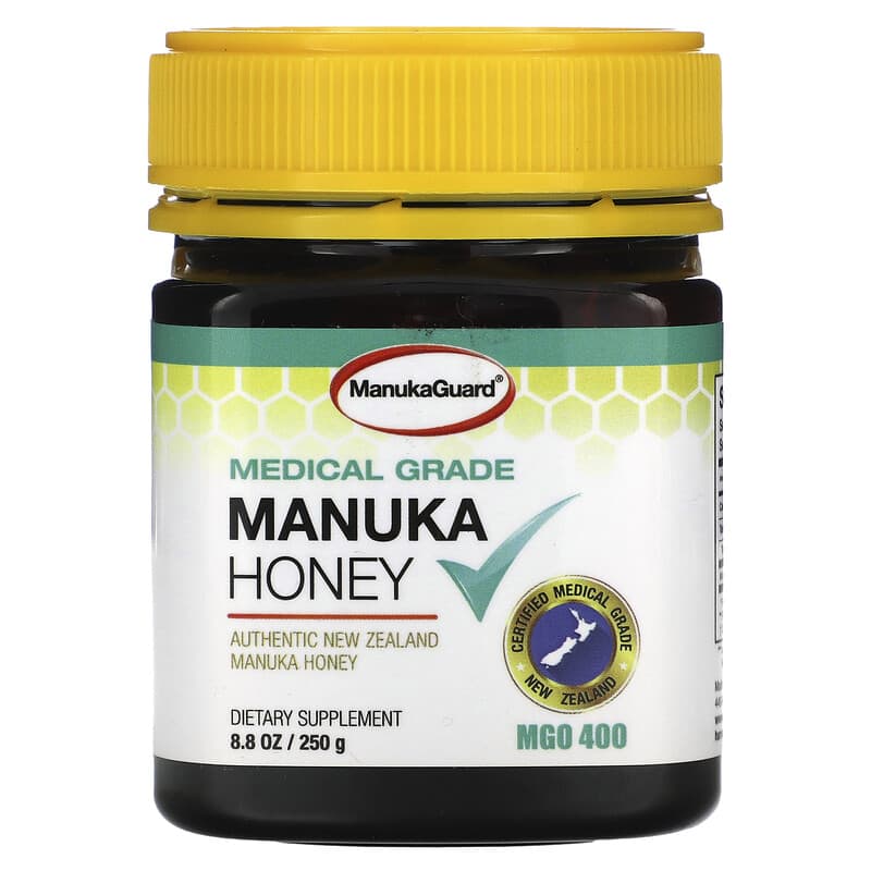 ManukaGuard Medical Grade Manuka Honey MGO 400 8.8 oz (250 g) 1 ManukaGuard Medical Grade Manuka Honey MGO 400 8.8 oz (250 g) 858631002043