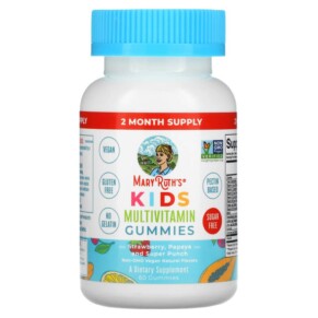MaryRuth Organics Kids Multivitamin Gummies Strawberry Papaya and Super Punch 60 Gummies 856645008389