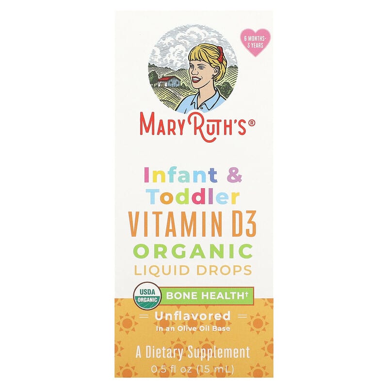 MaryRuth Organics Organic Infant & Toddler Vitamin D3 Liquid Drops 6 Months - 3 Years Unflavored 0.5 fl oz (15 ml) 1 MaryRuth Organics Organic Infant & Toddler Vitamin D3 Liquid Drops 6 Months - 3 Years Unflavored 0.5 fl oz (15 ml) 850036700685