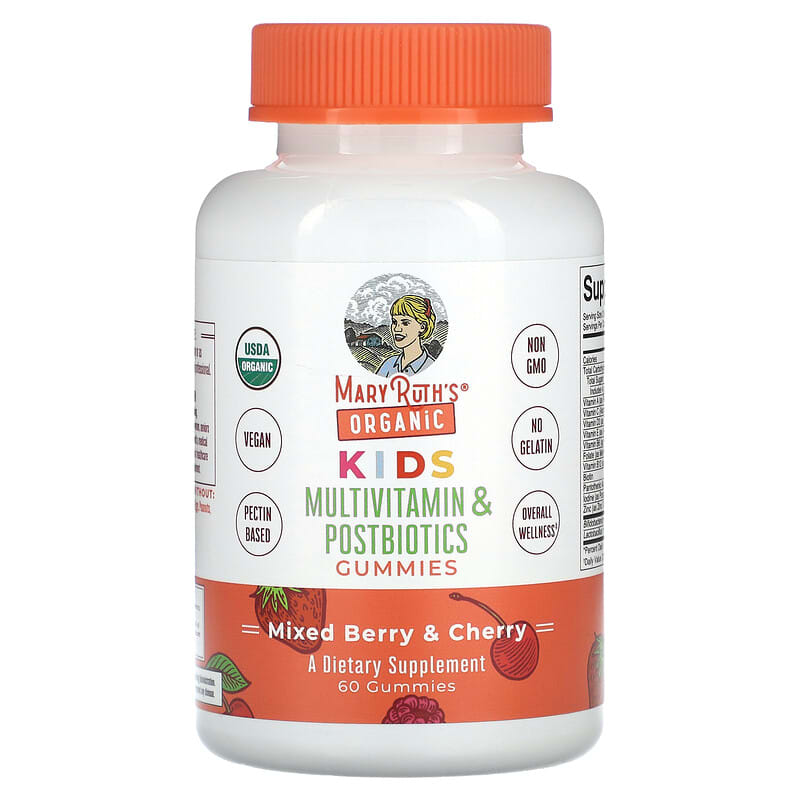 MaryRuth Organics Organic Kids Multivitamin & Postbiotics Gummies Mixed Berry & Cherry 60 Gummies 1 MaryRuth Organics Organic Kids Multivitamin & Postbiotics Gummies Mixed Berry & Cherry 60 Gummies 810104620314