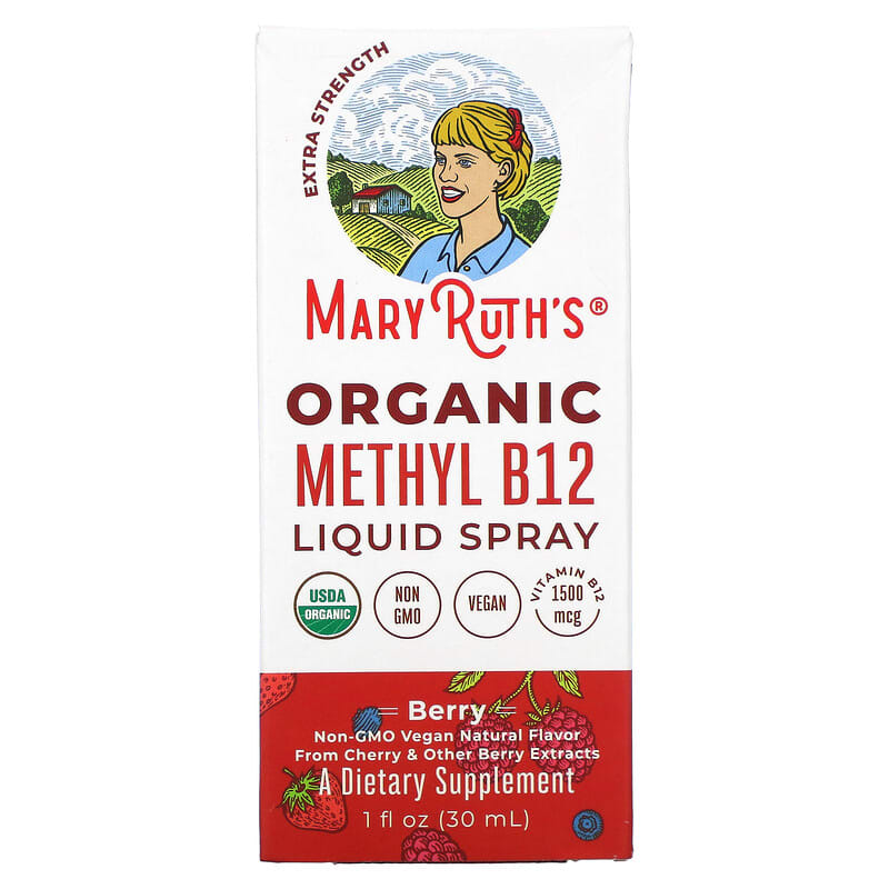 MaryRuth Organics Organic Methly B12 Liquid Spray Extra Strength Berry 1 fl oz (30 ml) 1 MaryRuth Organics Organic Methly B12 Liquid Spray Extra Strength Berry 1 fl oz (30 ml) 861365000469