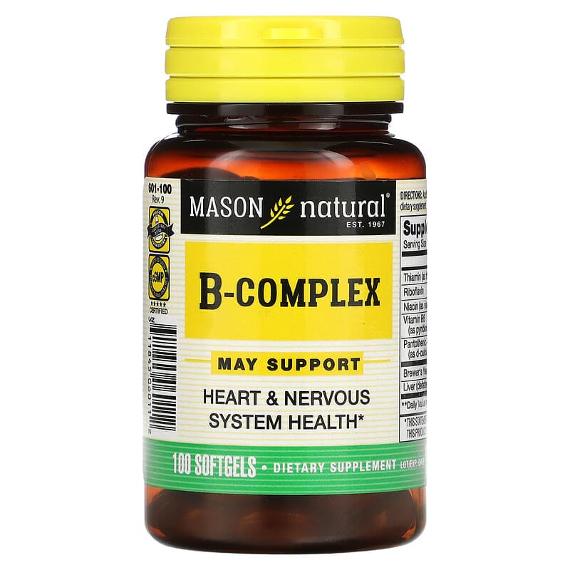Mason Natural B Complex 100 Softgels 1 Mason Natural B Complex 100 Softgels 311845060112