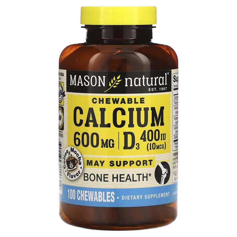 Mason Natural Chewable Calcium + D3 Coffee Mocha Flavor 600 mg 100 viên nhai 1 Mason Natural Chewable Calcium + D3 Coffee Mocha 600 mg 100 Chewables 311845140319
