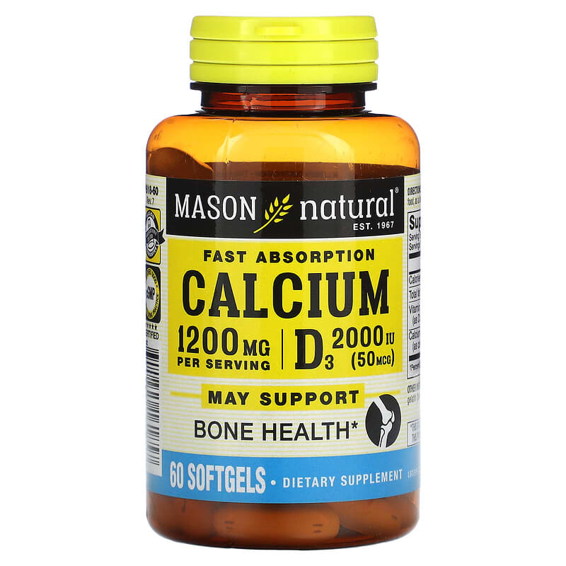 Mason Natural Fast Absorption Calcium 600 mg 60 Softgels 1 Mason Natural Fast Absorption Calcium 600 mg 60 Softgels 311845161857