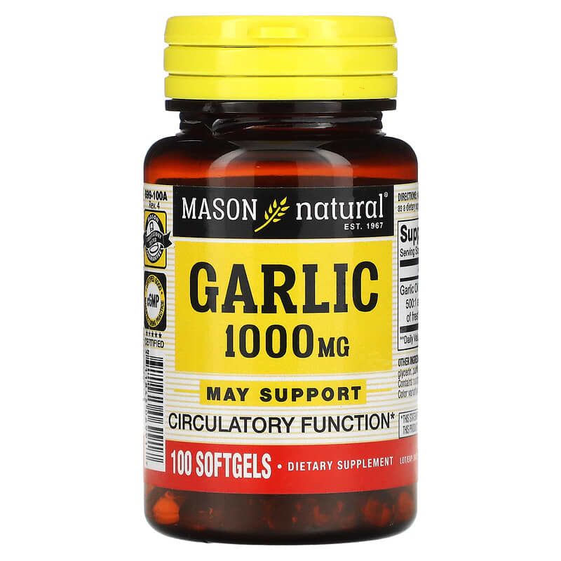 Mason Natural Garlic Oil 1.000 mg 100 Softgels 1 Mason Natural Garlic Oil 1.000 mg 100 Softgels 311845069917