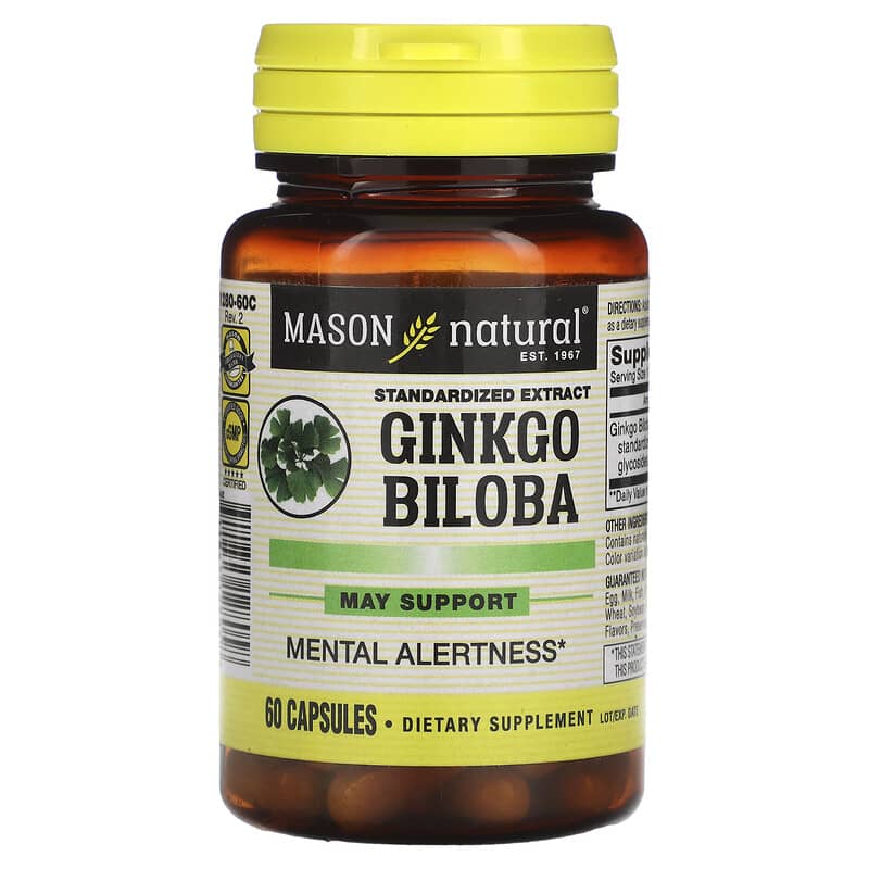 Mason Natural Ginkgo Biloba Standardized Extract 60 Capsules 1 Mason Natural Ginkgo Biloba Standardized Extract 60 Capsules 311845128058