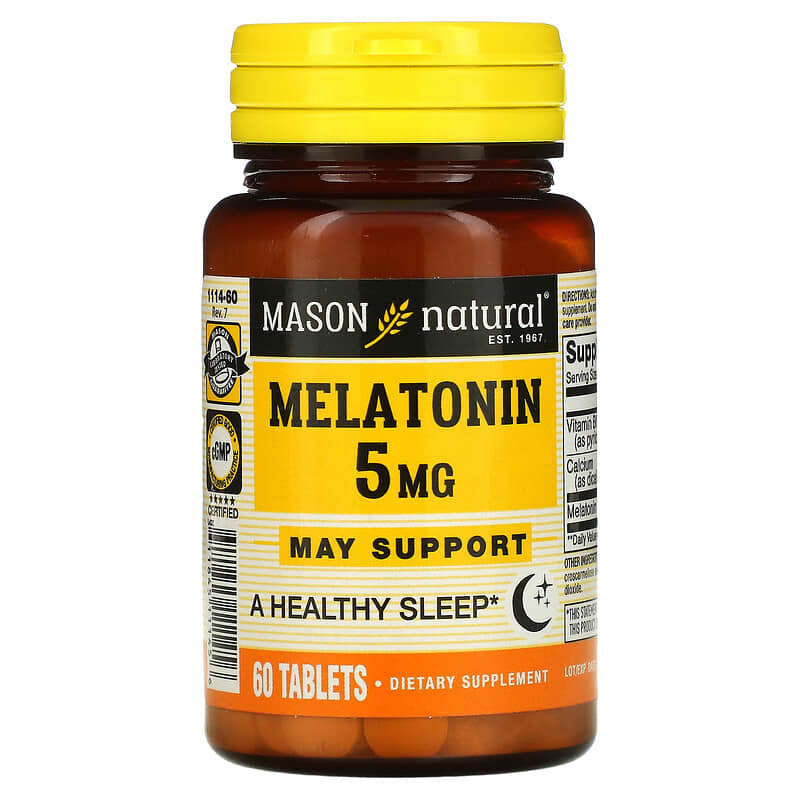 Mason Natural Melatonin 5 mg 60 viên 1 Mason Natural Melatonin 5 mg 60 Tablets 311845111456