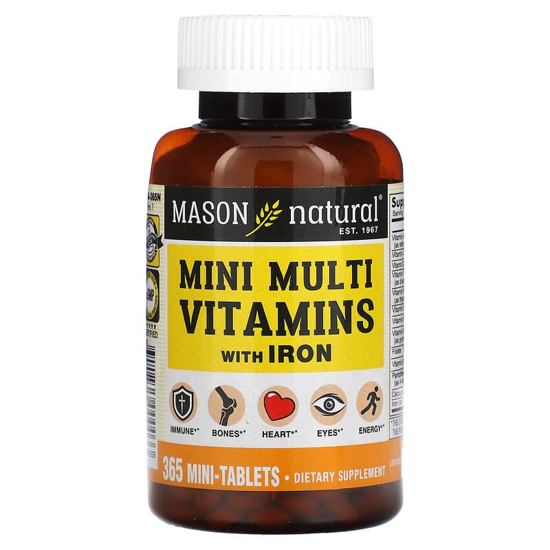 Mason Natural Mini Multi Vitamins with Iron 365 Mini Tablets 1 Mason Natural Mini Multi Vitamins with Iron 365 Mini Tablets 311845000033