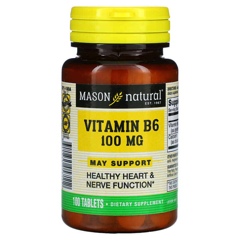 Mason Natural Vitamin B6 100 mg 100 viên 1 Mason Natural Vitamin B6 100 mg 100 Tablets 311845057112