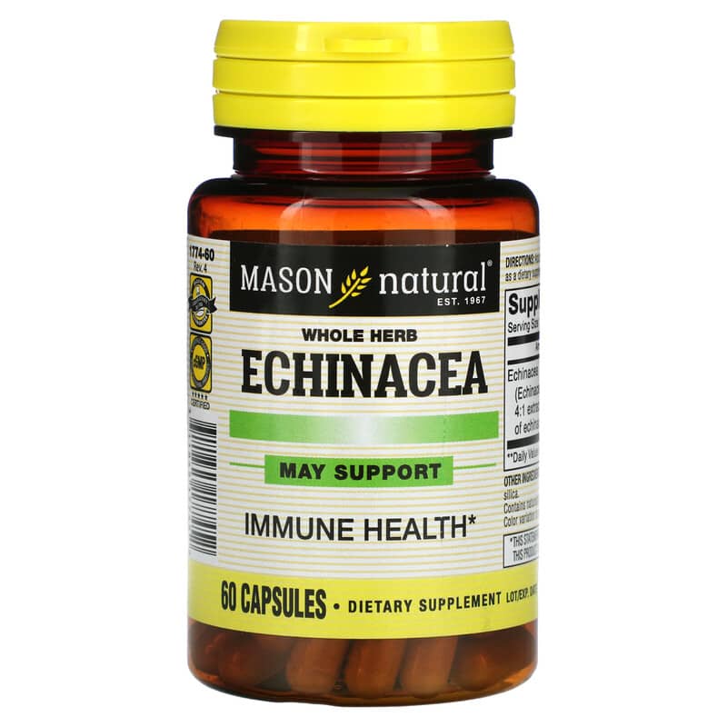 Mason Natural Whole Herb Echinacea 60 Capsules 1 Mason Natural Whole Herb Echinacea 60 Capsules 311845177452
