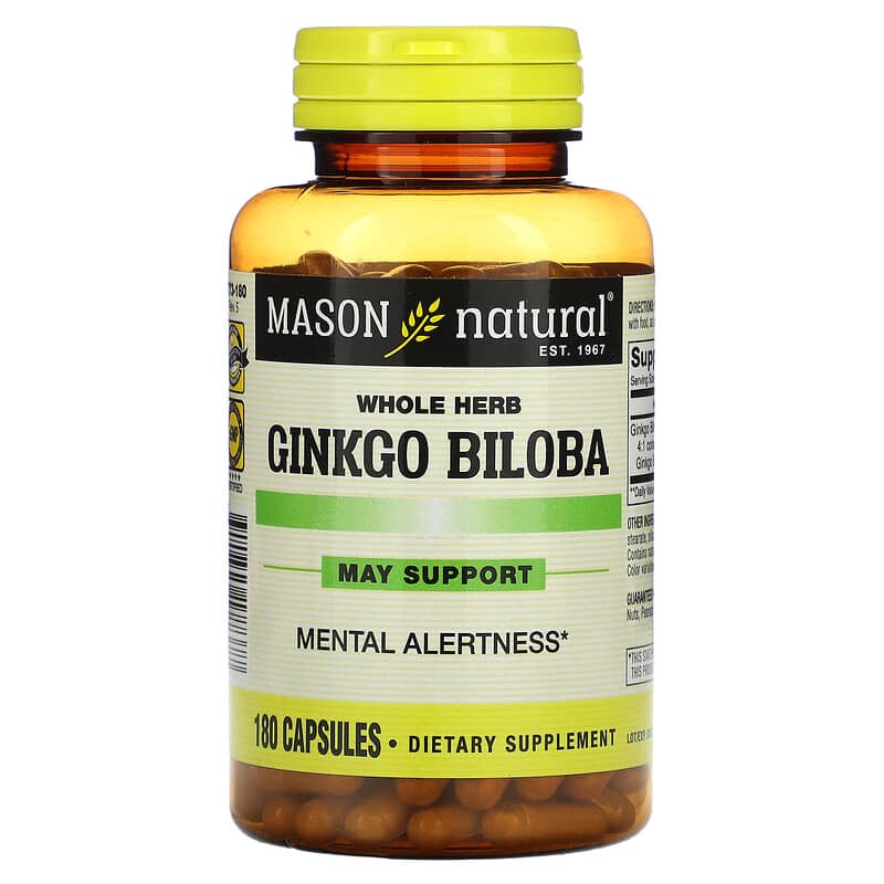 Mason Natural Whole Herb Ginkgo Biloba 180 Capsules 1 Mason Natural Whole Herb Ginkgo Biloba 180 Capsules 311845177377