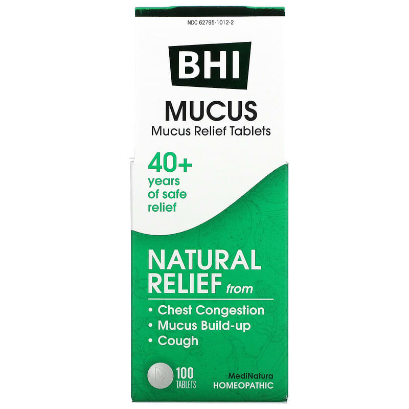 MediNatura BHI Mucus Relief 100 Tablets 1 MediNatura BHI Mucus Relief 100 Tablets 787647100088