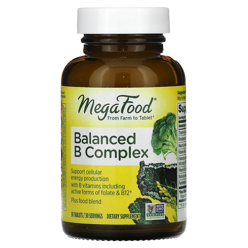 MegaFood Balanced B Complex 30 viên 1 MegaFood Balanced B Complex 30 Tablets 051494101674