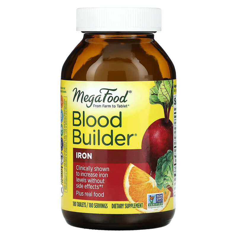 MegaFood Blood Builder Iron 180 Tablets 1 MegaFood Blood Builder Iron 180 Tablets 051494101186