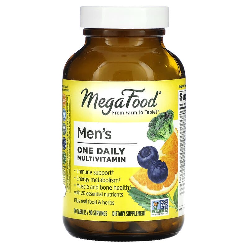 MegaFood Men's One Daily 90 viên 1 MegaFood Men's One Daily Multivitamin 90 Tablets 051494101087