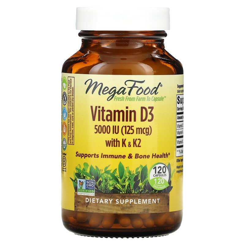 MegaFood Vitamin D3 with K & K2 5,000 IU (125 mcg) 120 viên 1 MegaFood Vitamin D3 with K & K2 5.000 IU (125 mcg) 120 Capsules 051494104415