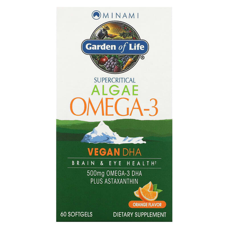Minami Nutrition Algae Omega-3 Orange Flavor 60 Softgels 1 Minami Nutrition Algae Omega-3 Orange 60 Softgels 5425018610907