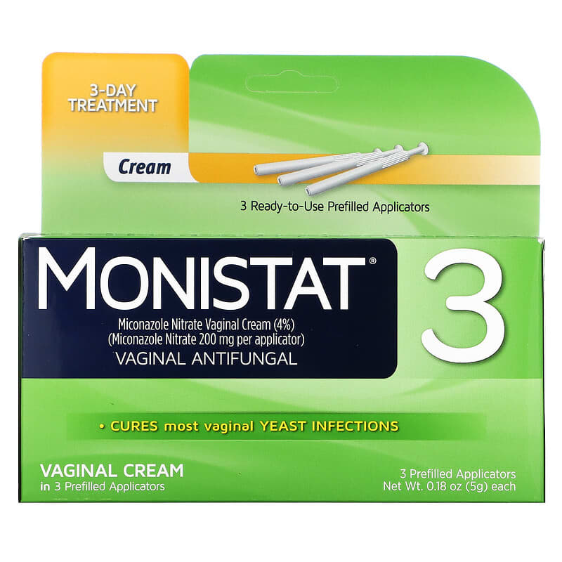 Monistat 3-Day Treatment Cream 3 Prefilled Applicators 0.18 oz (5 g) Each 1 Monistat 3-Day Treatment Cream 3 Prefilled Applicators 0.18 oz (5 g) Each 363736442019