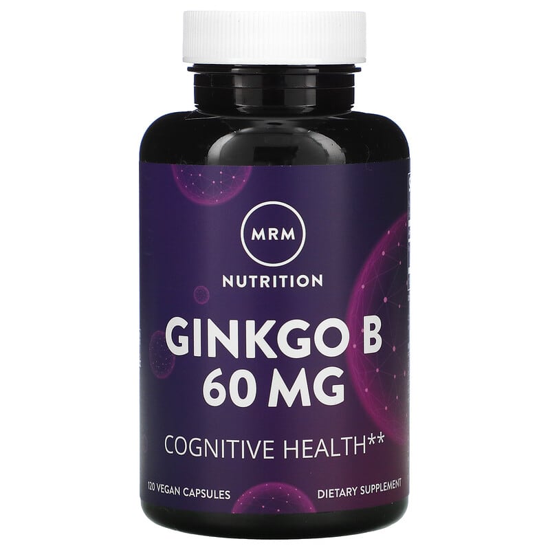 MRM Nutrition Ginkgo B 60 mg 120 Vegan Capsules 1 MRM Nutrition Ginkgo B 60 mg 120 Vegan Capsules 609492540027