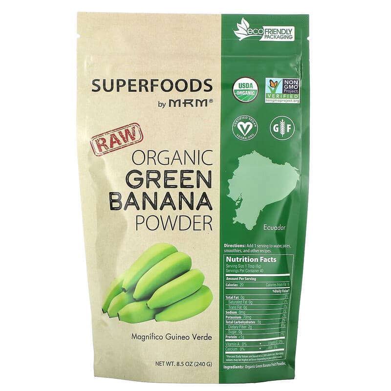 MRM Nutrition Raw Organic Green Banana Powder 8.5 oz (240 g) 1 MRM Nutrition Raw Organic Green Banana Powder 8.5 oz (240 g) 609492800220
