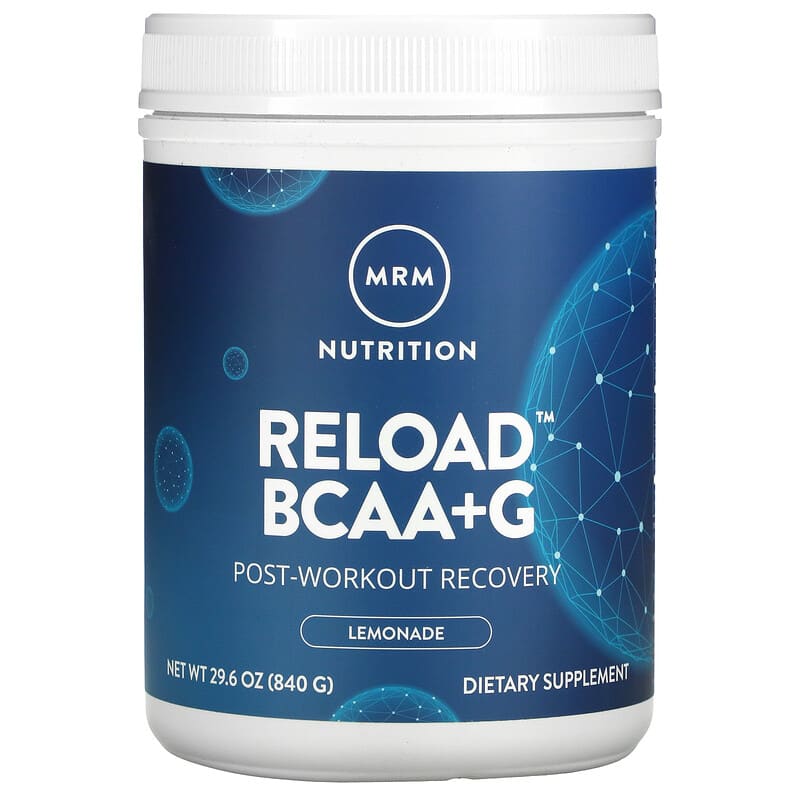 MRM Nutrition Reload BCAA+G Post-Workout Recovery Lemonade 29.6 oz (840 g) 1 MRM Nutrition Reload BCAA+G Post-Workout Recovery Lemonade 29.6 oz (840 g) 609492710376