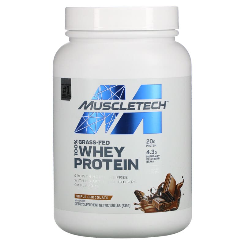 MuscleTech Grass-Fed 100% Whey Protein Triple Chocolate 1.8 lbs (816 g) 1 MuscleTech Grass-Fed 100% Whey Protein Triple Chocolate 1.8 lbs (816 g) 631656715965