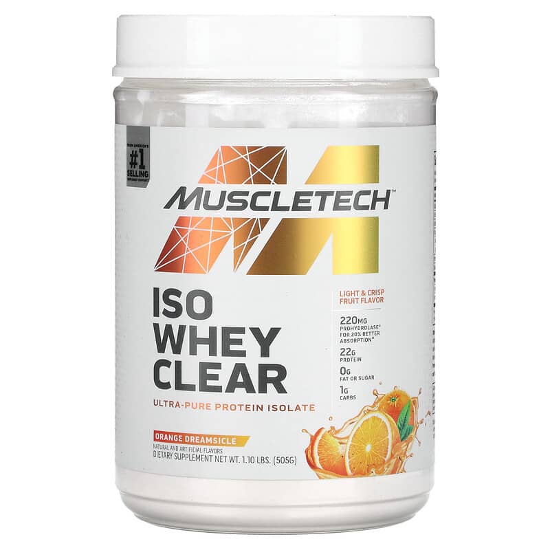 MuscleTech ISO Whey Clear Ultra-Pure Protein Isolate Orange Dreamsicle 1.1 lbs (505 g) 1 MuscleTech ISO Whey Clear Ultra-Pure Protein Isolate Orange Dreamsicle 1.1 lbs (505 g) 631656714845
